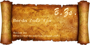 Berda Zsófia névjegykártya