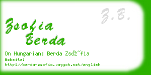 zsofia berda business card